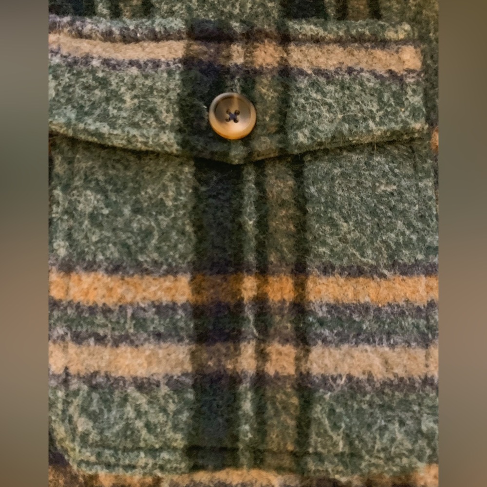 Plaid Shirt Jacket from Anthropologie. Size Medium. Brand is Two if by Sea! - Picture 3 of 4